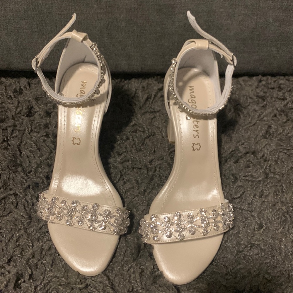 Ivory High Heels, Wedding Heels, Size 6 Heels, Block Heels